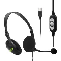 Cheap Office Computer USB Call Center Headset With Volume Control&Microphone