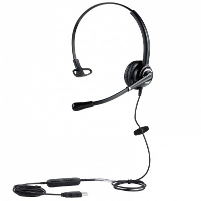 Noise cancelling call center USB headset with in line volume and mute control for call center and office usage