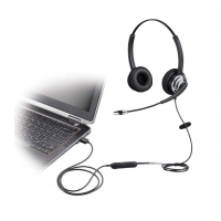 Noise cancelling call center USB headset with volume and mute controller for Skype, Lync, UC platform