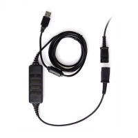 DA80 USB QD quick disconnecting adapter cable  compatible with Plantronics or Jabra headsets