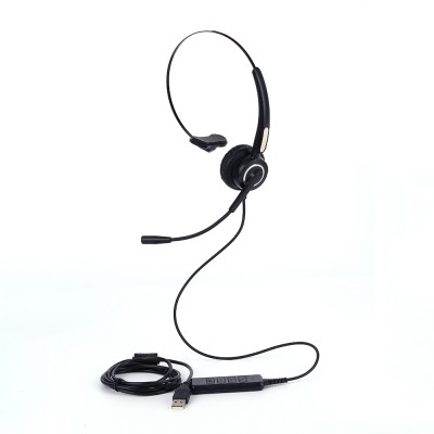 Call center usb headset with noise cancelling microphone in line volume and mute switch for call center and office usage