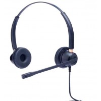 High quality call center headset with Plantronics QD plug connecting with USB, RJ11, DC2.5, 3.5mm cable